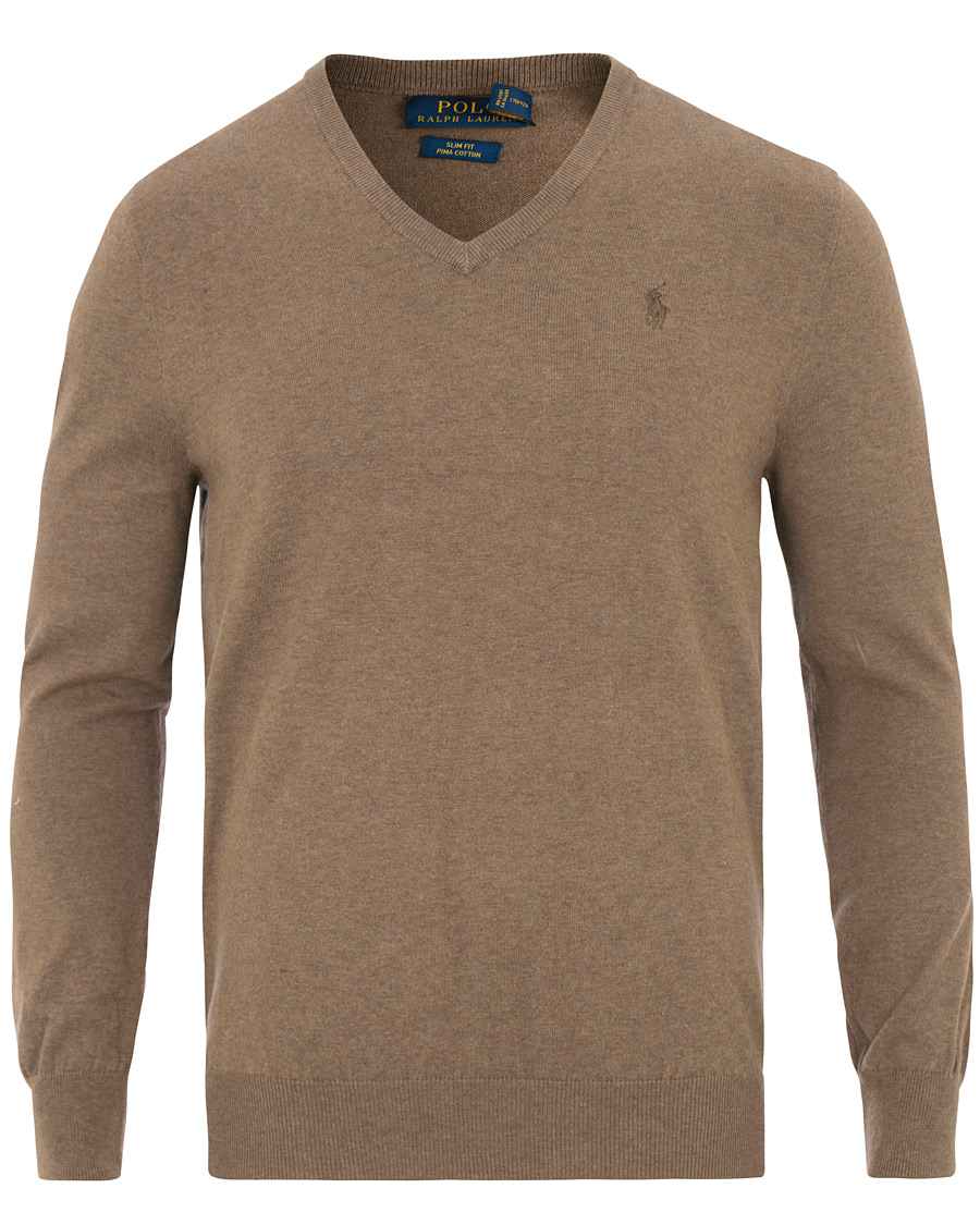 Herren | Pullover | Polo Ralph Lauren | Pima Cotton V-Neck Pullover Ceder Heather