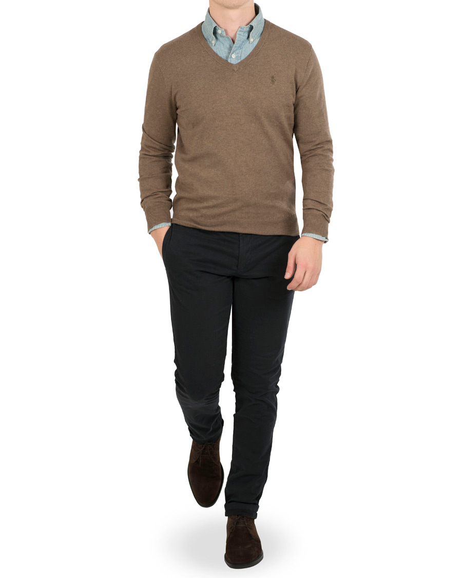 Herren | Pullover | Polo Ralph Lauren | Pima Cotton V-Neck Pullover Ceder Heather