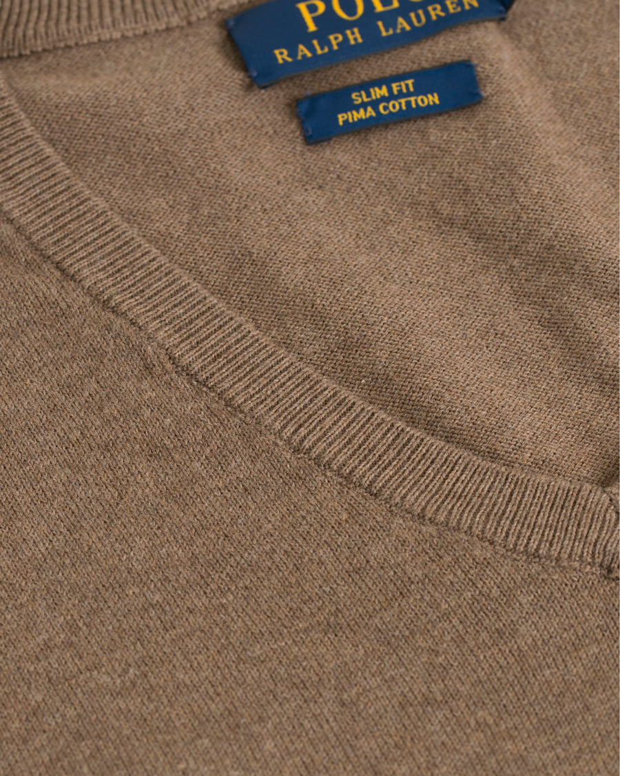 Herren | Pullover | Polo Ralph Lauren | Pima Cotton V-Neck Pullover Ceder Heather