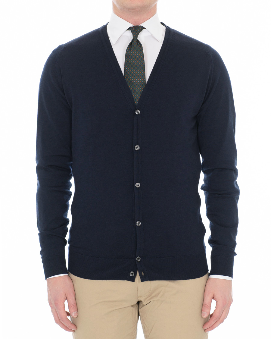 Herren | Pullover | John Smedley | Petworth Merino Cardigan Midnight