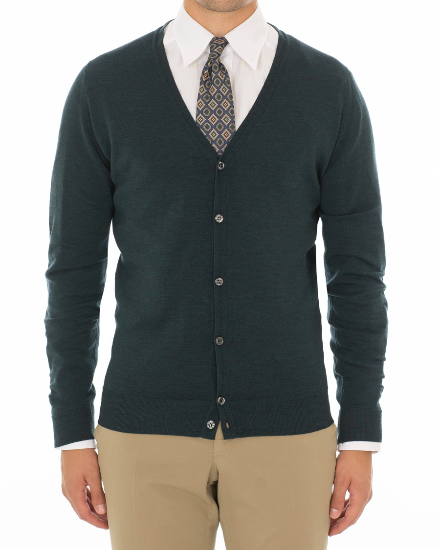 Herren | Pullover | John Smedley | Petworth Merino Cardigan Racing Green