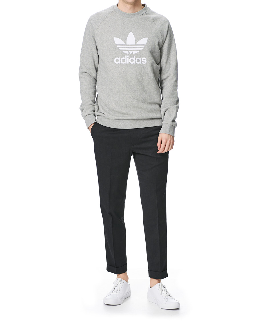 Herren | Pullover | adidas Originals | Trefoil Crew Neck Sweatshirt Grey Melange