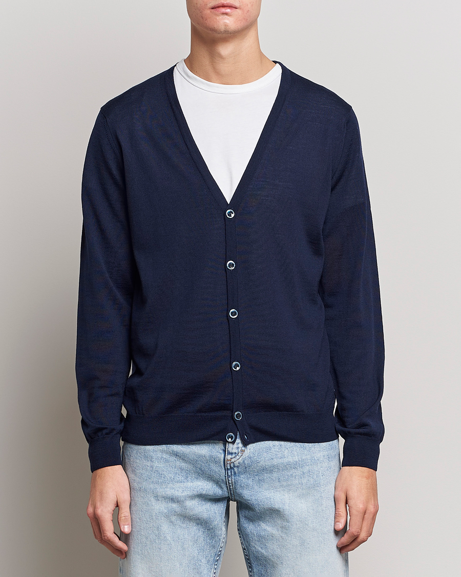 Men |  | Stenströms | Merino Zegna Knitted Cardigan Navy