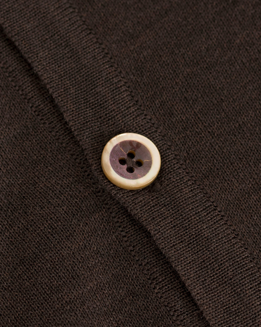 Herren | Pullover | Stenströms | Merino Zegna Knitted Cardigan Brown
