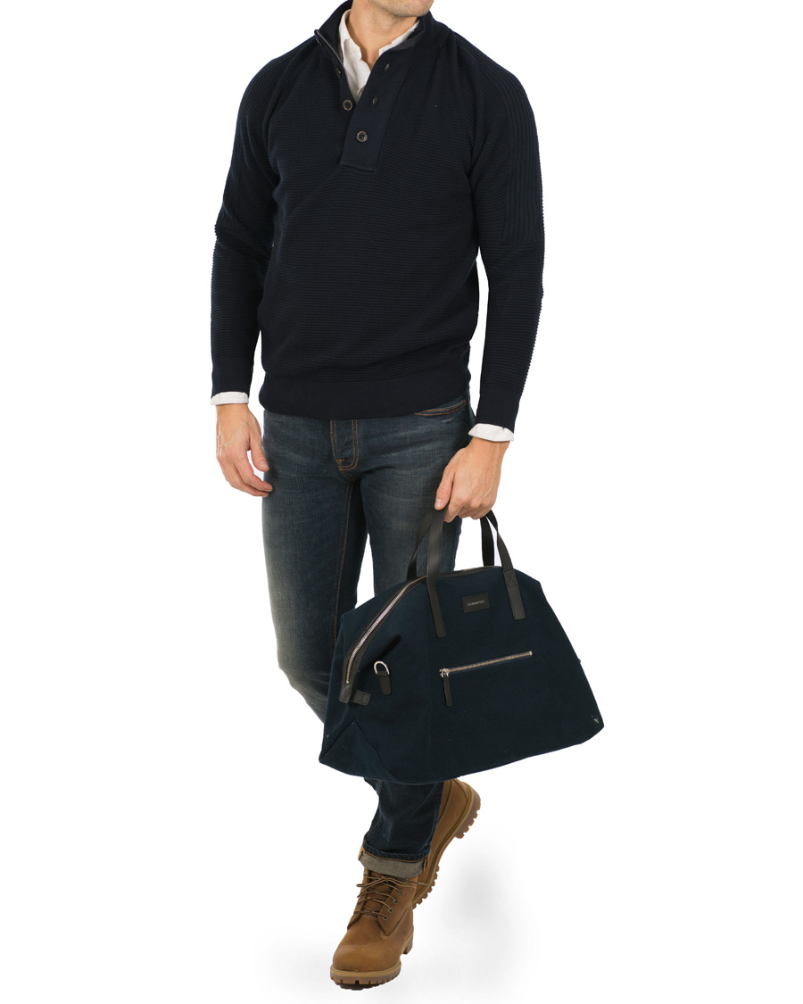 Herren | Taschen | Sandqvist | Holly Grand Organic Cotton Canvas Weekendbag Blue