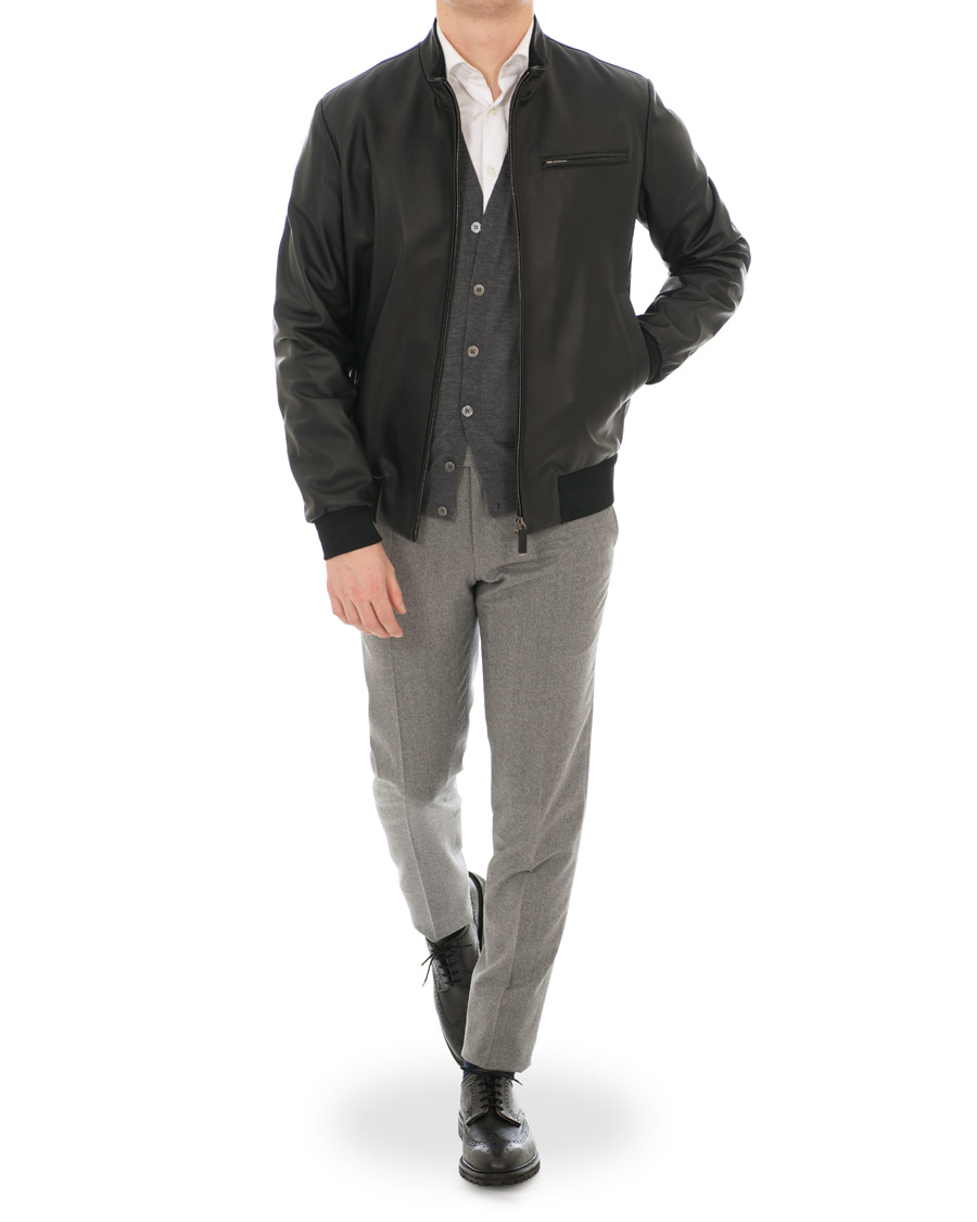 Herren | Jacken | Canali | Leather Jacket Black