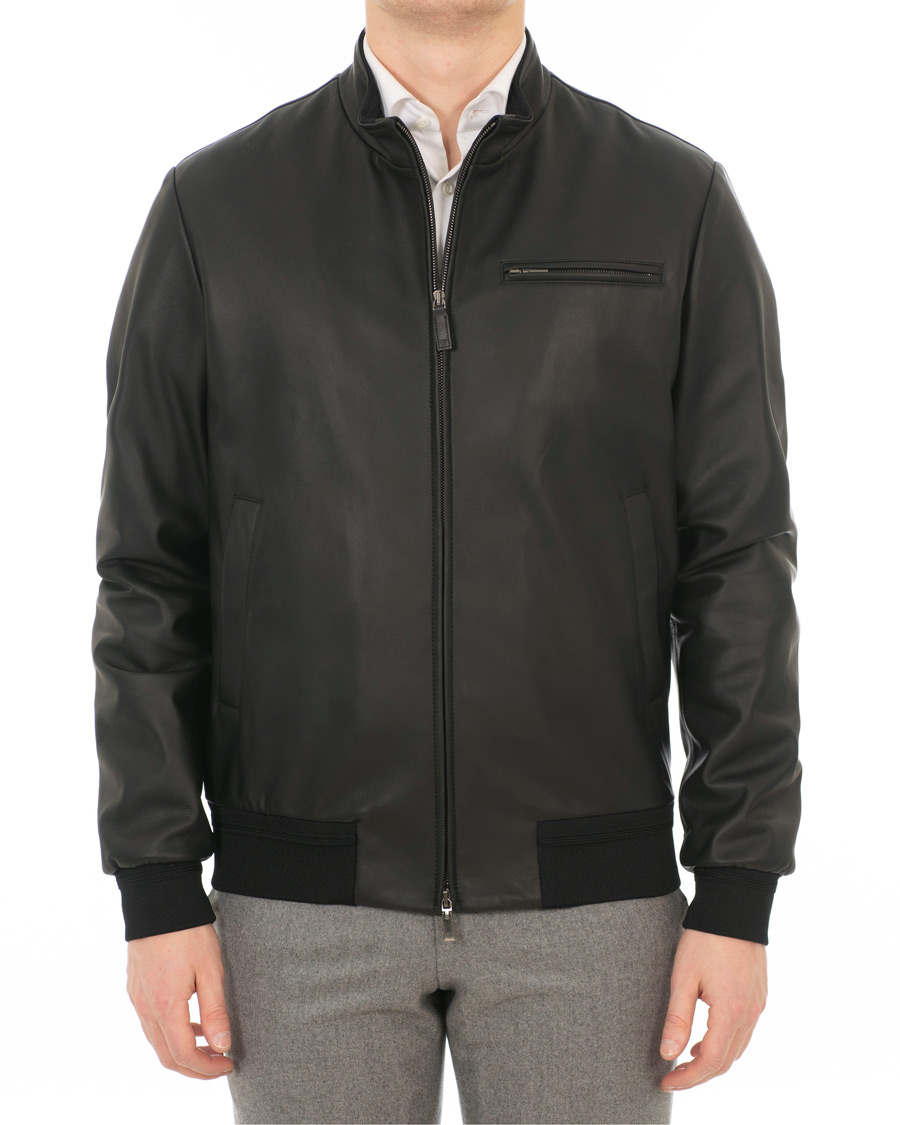 Herren | Jacken | Canali | Leather Jacket Black