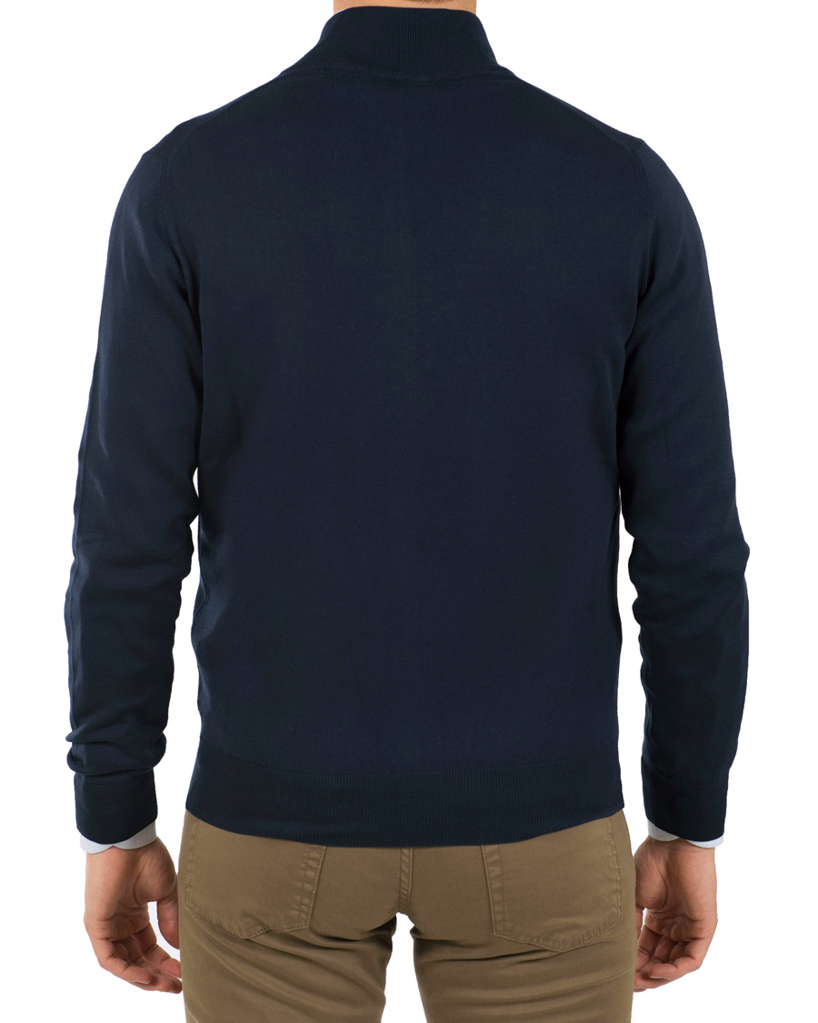 Herren | Pullover | Canali | Cotton Full Zip Navy
