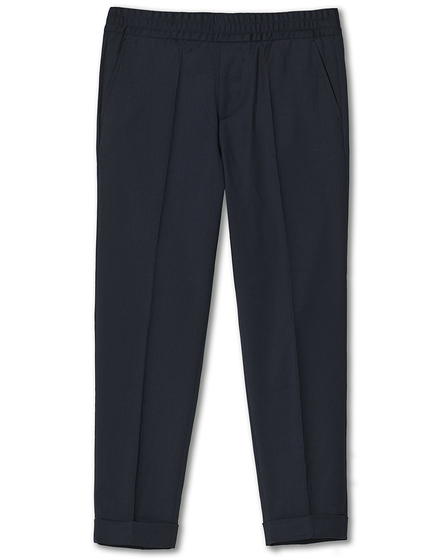 Herren | Hosen | Filippa K | Terry Gabardine Cropped Turn Up Trousers Navy
