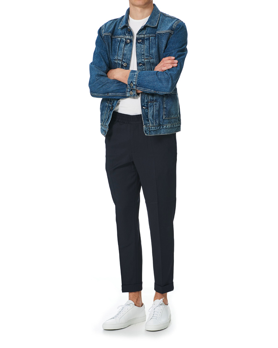 Herren | Hosen | Filippa K | Terry Gabardine Cropped Turn Up Trousers Navy
