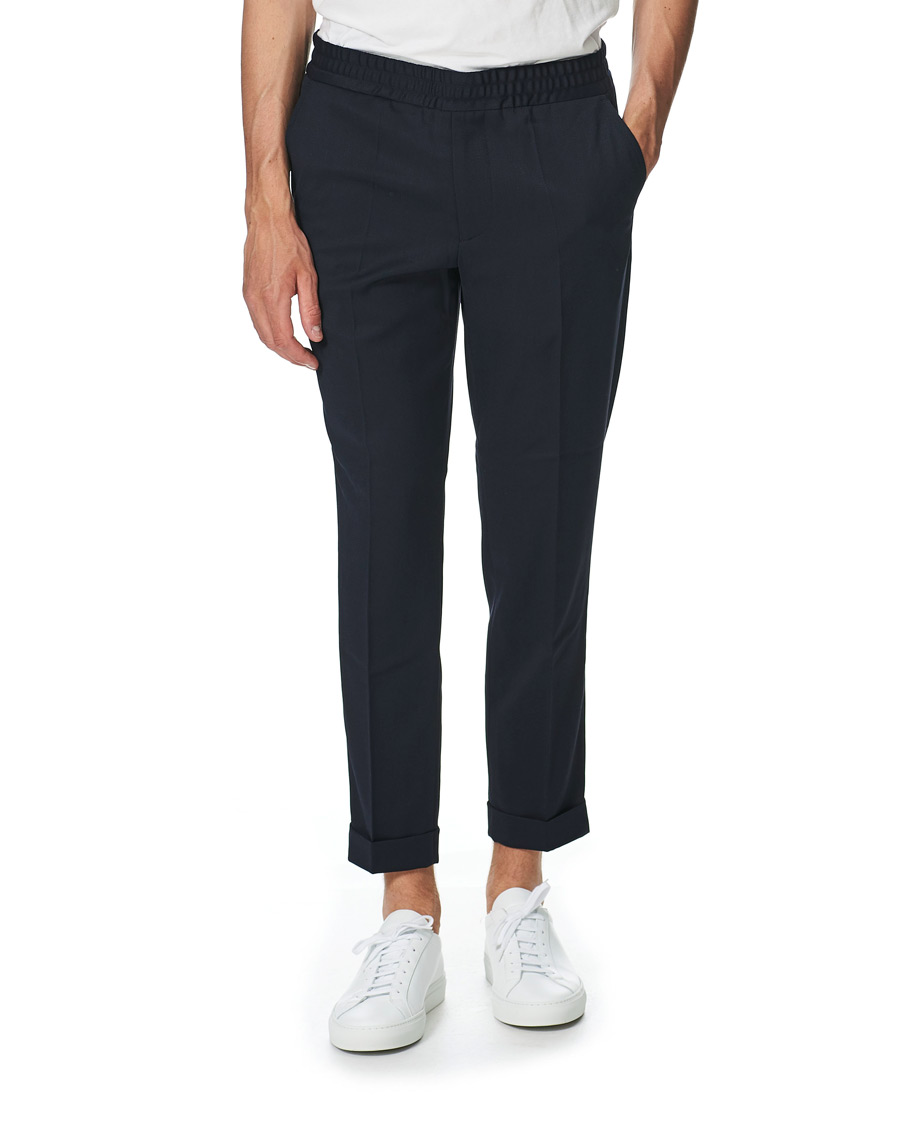 Herren | Hosen | Filippa K | Terry Gabardine Cropped Turn Up Trousers Navy