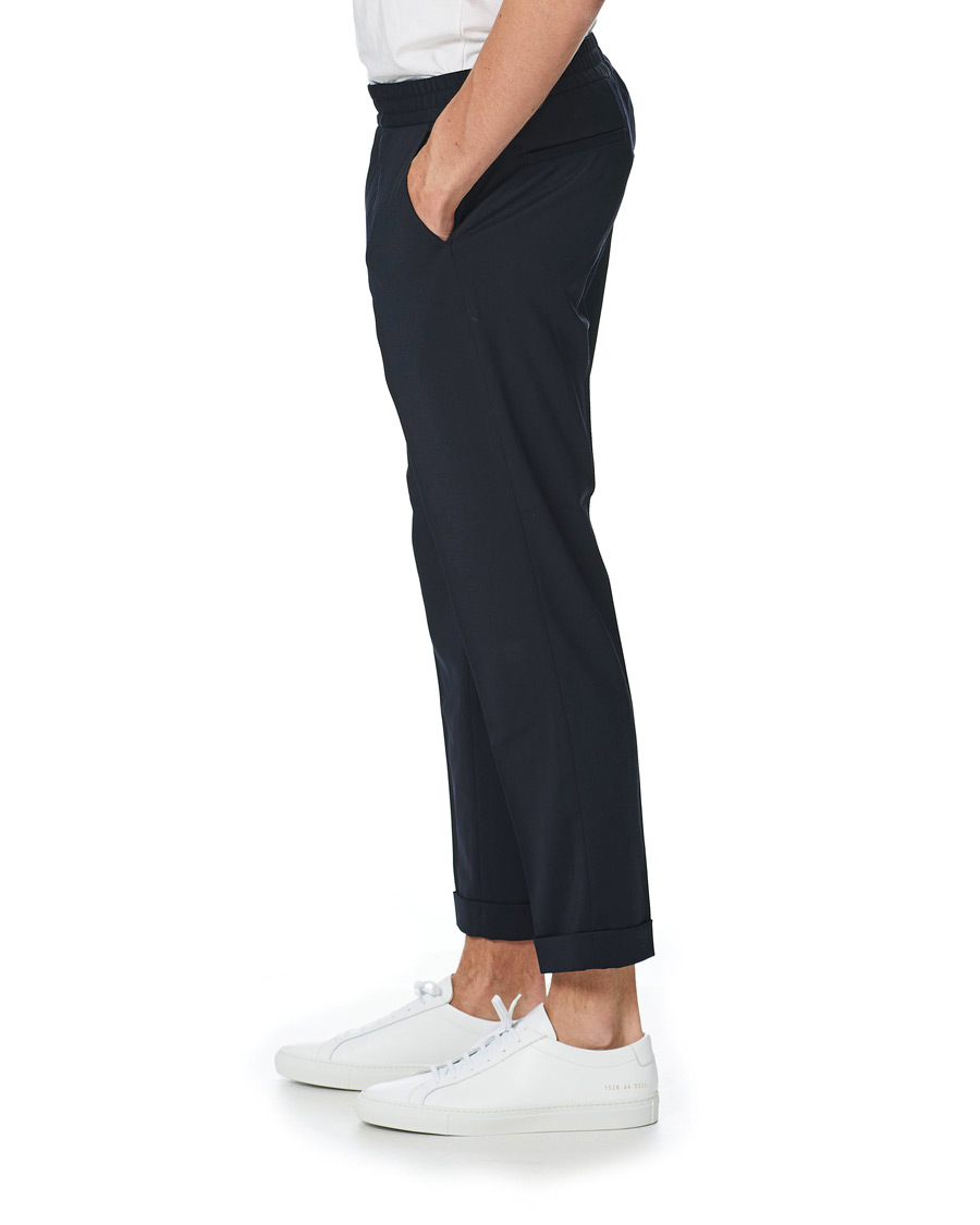 Herren | Hosen | Filippa K | Terry Gabardine Cropped Turn Up Trousers Navy