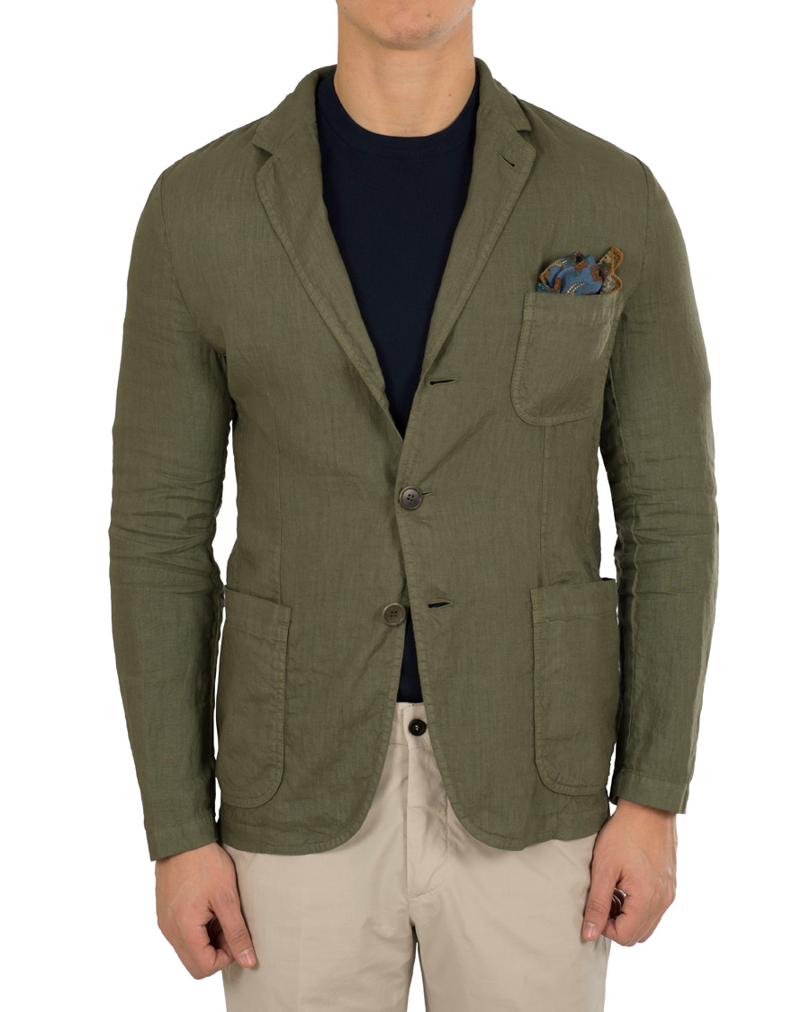 Herren | Sakkos | Aspesi | Samuraki Linen Blazer Green