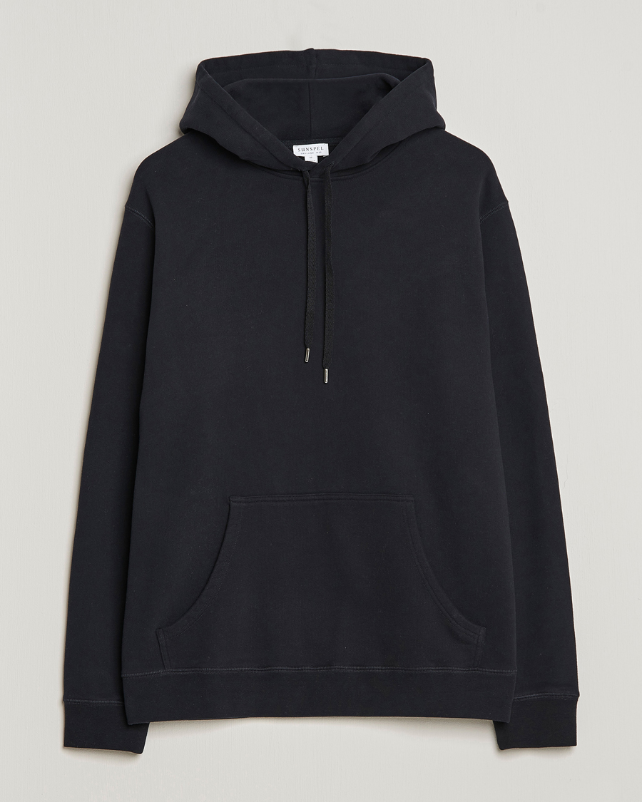Herren | Pullover | Sunspel | Loopback Hoodie Black