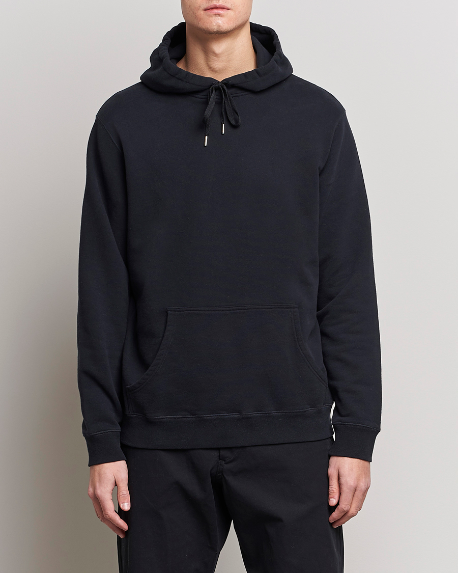 Herren | Pullover | Sunspel | Loopback Hoodie Black