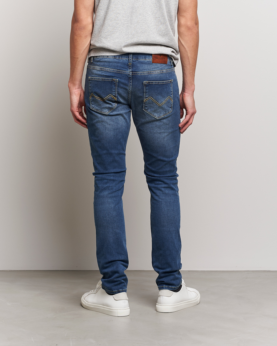 Herren | Jeans | Morris | Steve Satin Stretch Jeans Semi Dark Wash