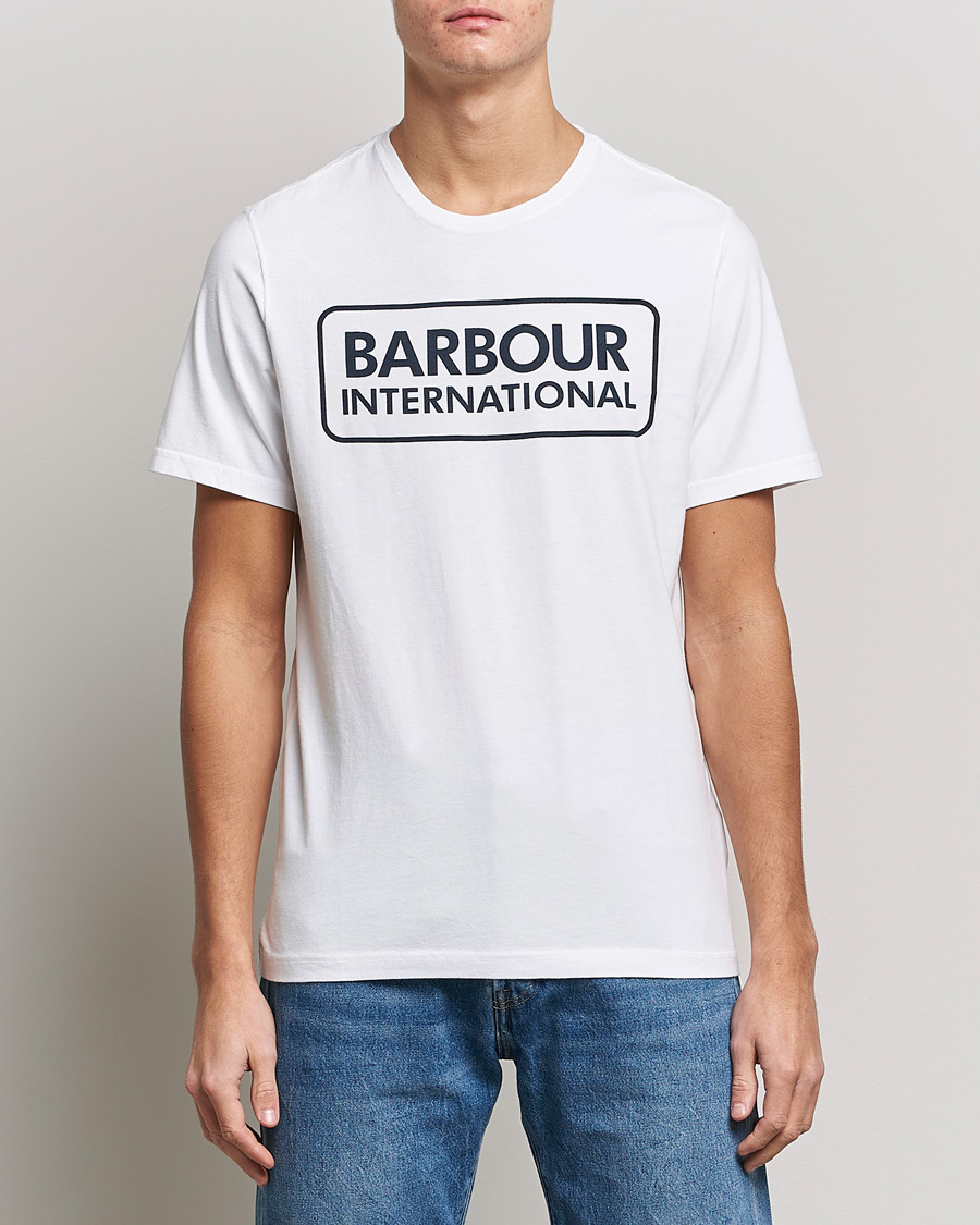 Herr | Kläder | Barbour International | Large Logo Crew Neck Tee White