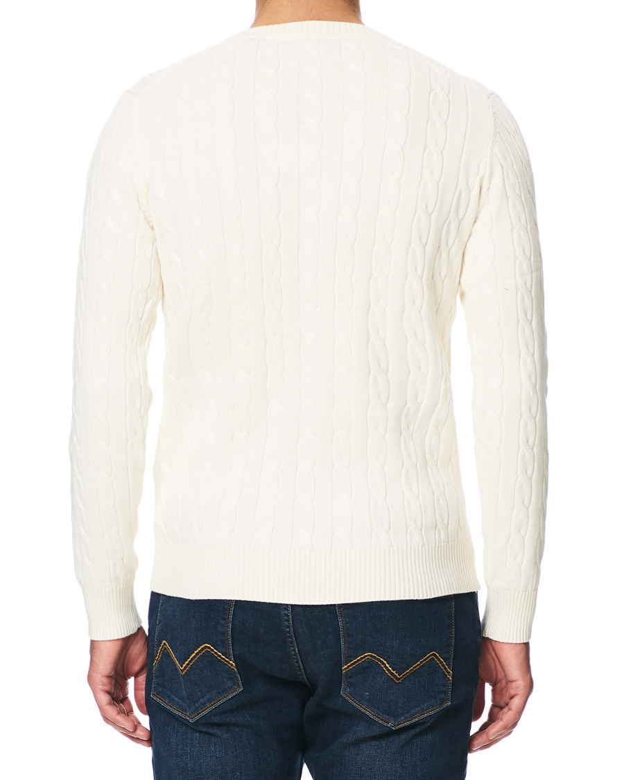 Herren | Pullover | GANT | Cotton Cable Crew Neck Pullover Creem