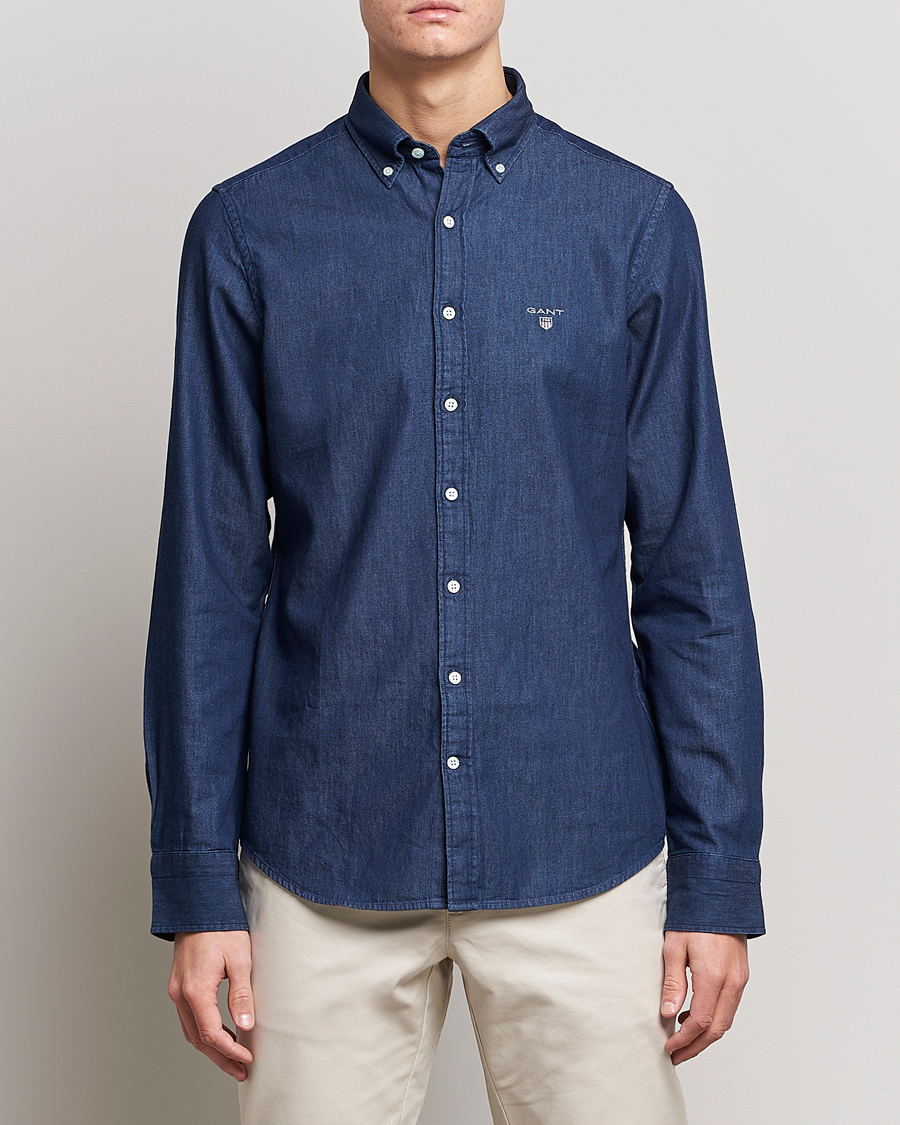 Herren |  | GANT | Slim Fit Denim Shirt Dark Indigo