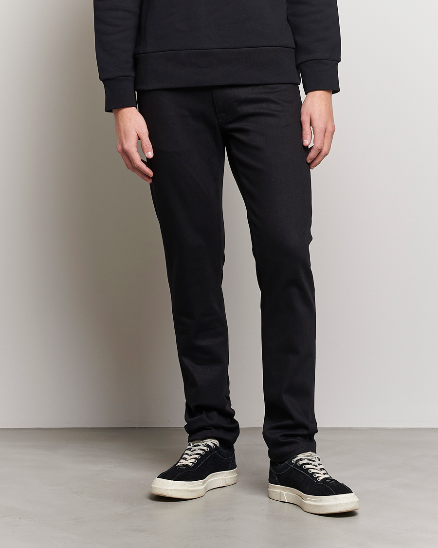 Herren | Schwartze Jeans | Nudie Jeans | Lean Dean Jeans Dry Ever Black