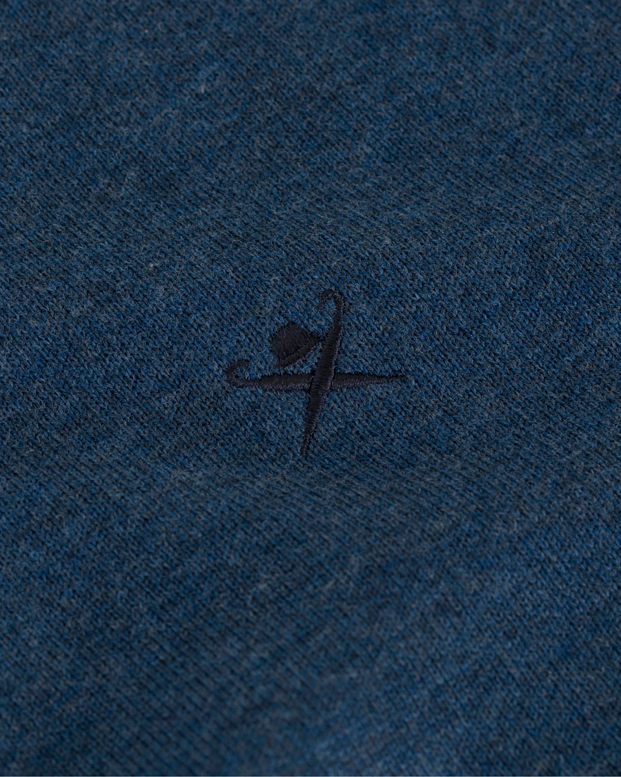 Herren | Pullover | Hackett | Cotton/Silk Half Zip Dark Denim Blue