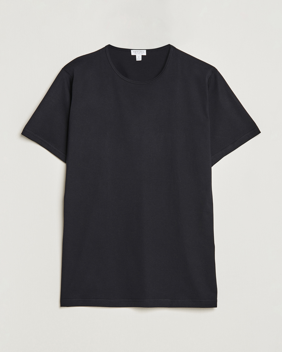 Herren | T-Shirts | Sunspel | Superfine Cotton Crew Neck Tee Black