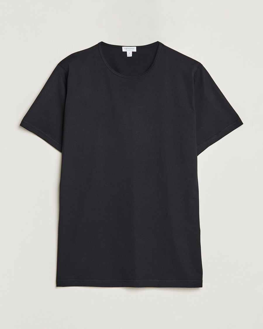 Herren | T-Shirts | Sunspel | Superfine Cotton Crew Neck T-Shirt Black