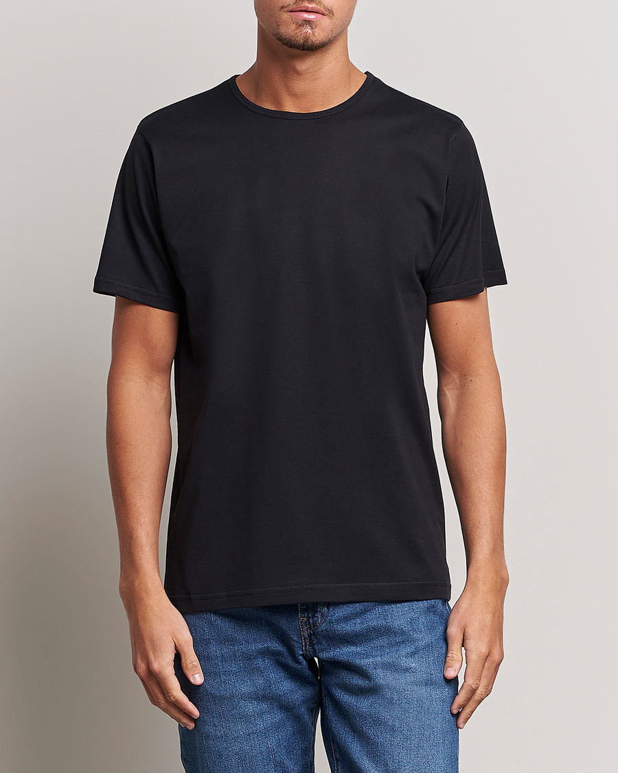 Herren | Freizeitkleidung | Sunspel | Superfine Cotton Crew Neck Tee Black