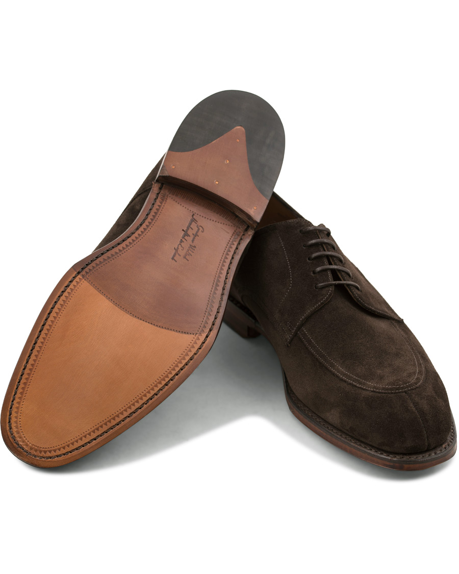 Herren | Loake 1880 Ealing Derby Split Toe Dark Brown Suede | Loake 1880 | Ealing Derby Split Toe Dark Brown Suede