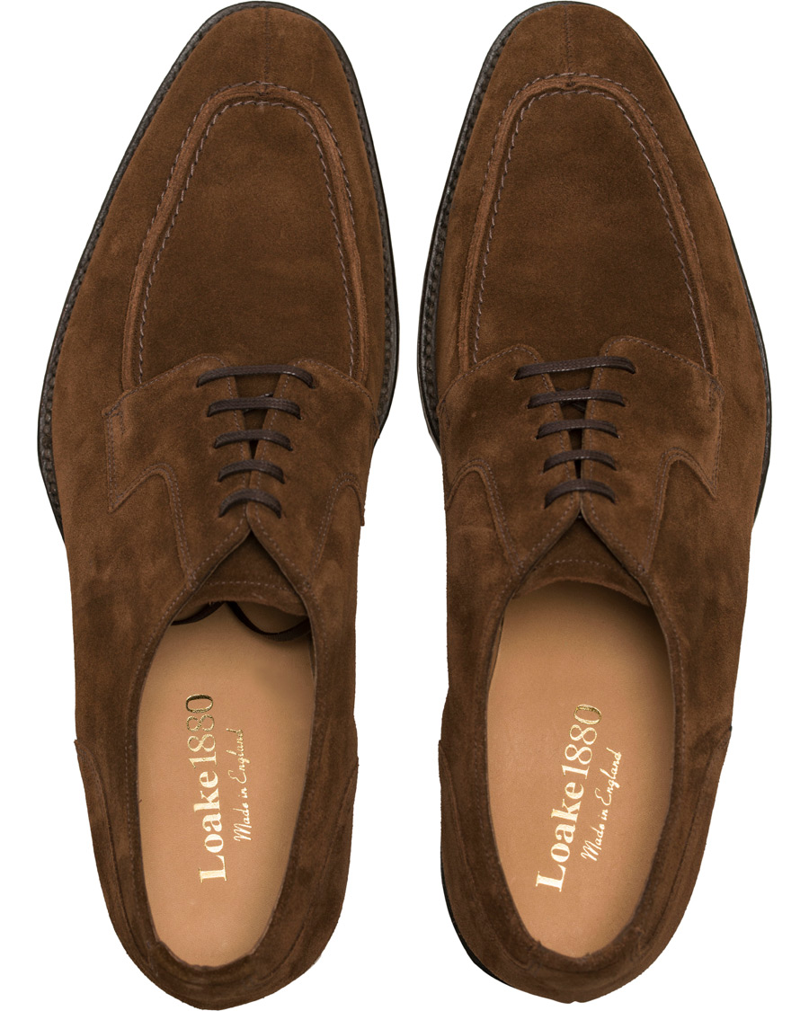 Loake 1880 Legacy Avon Derby Split Toe Brown Suede bei Care of Carl