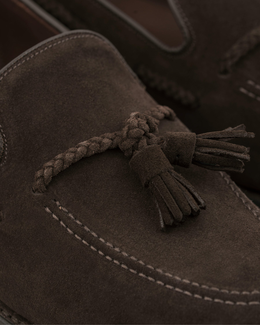 Herren | Loake 1880 MTO Temple Dainite Loafer Dark Brown Suede | Loake 1880 | MTO Temple Dainite Loafer Dark Brown Suede