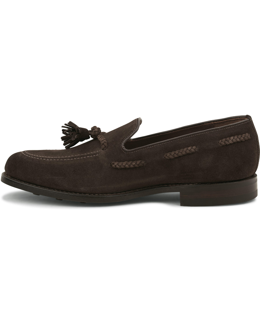 Herren | Loake 1880 MTO Temple Dainite Loafer Dark Brown Suede | Loake 1880 | MTO Temple Dainite Loafer Dark Brown Suede