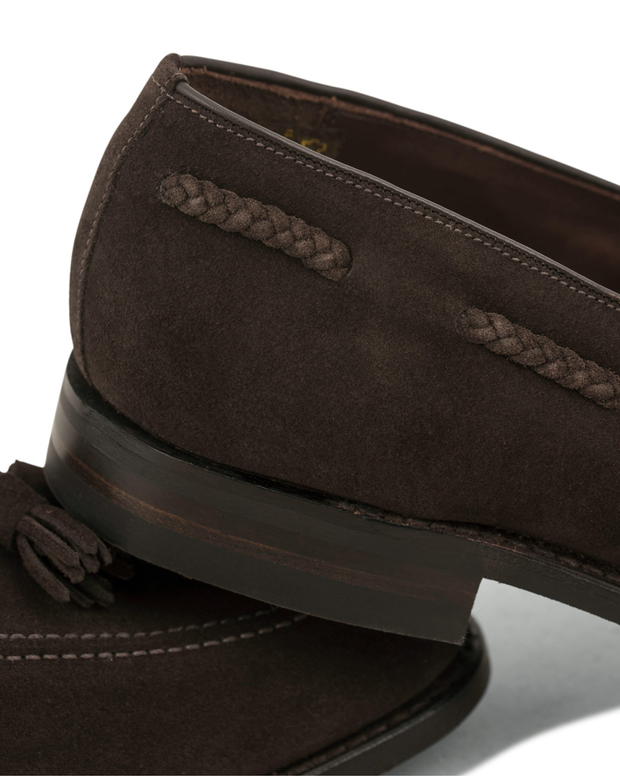 Herren | Loake 1880 MTO Temple Dainite Loafer Dark Brown Suede | Loake 1880 | MTO Temple Dainite Loafer Dark Brown Suede