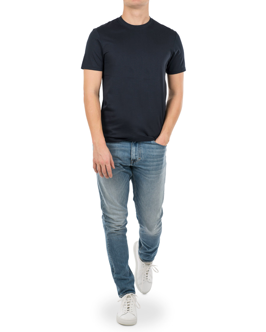 Herren | T-Shirts | J.Lindeberg | Silo Fine Cotton Crew Neck Tee Navy