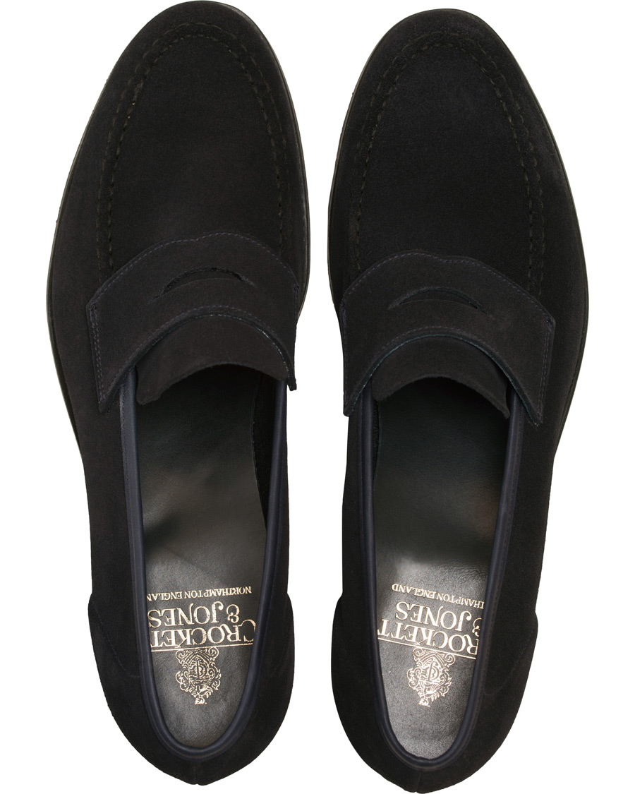 Herren | Crockett & Jones MTO Harvard City Sole Navy Suede | Crockett & Jones | MTO Harvard City Sole Navy Suede