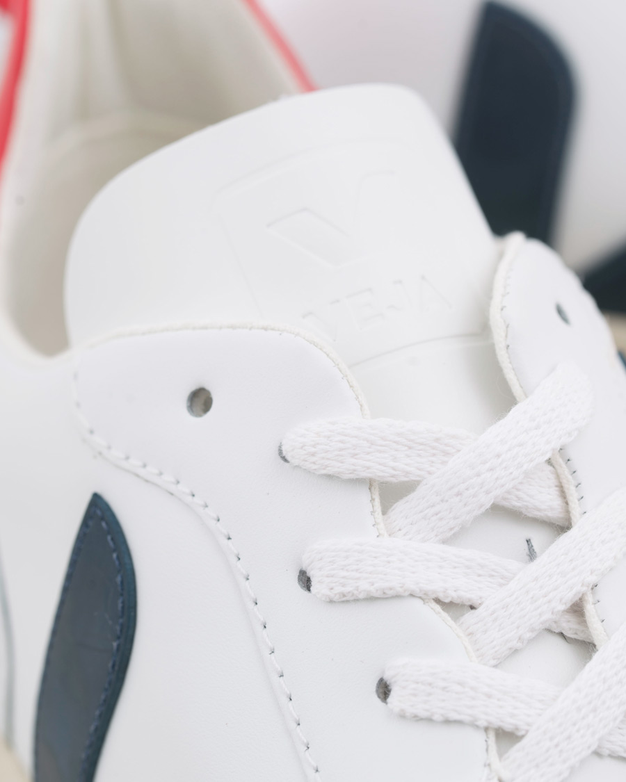 Herren | Veja V-10 Leather Sneaker Extra White/Nautico Pekin | Veja | V-10 Leather Sneaker Extra White/Nautico Pekin