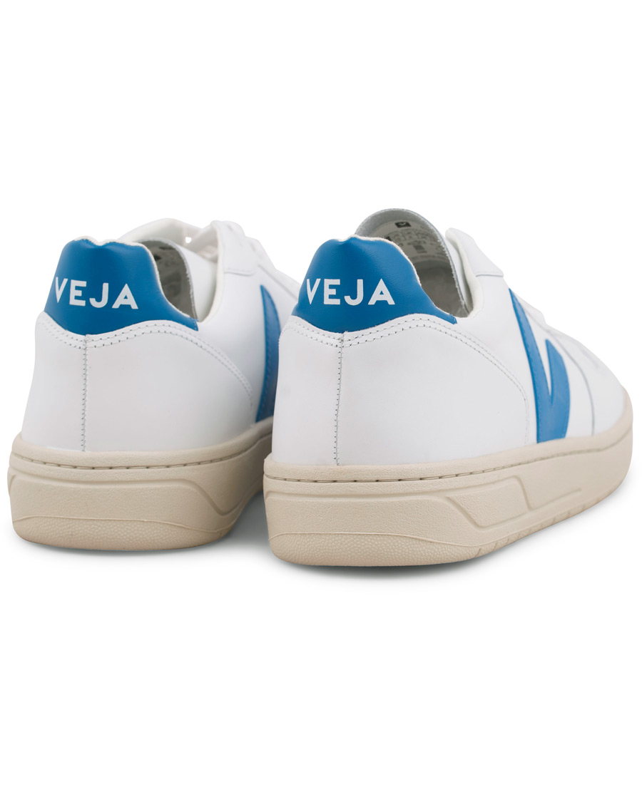 Herren | Veja V-10 Leather Sneaker Extra White/Swedish Blue | Veja | V-10 Leather Sneaker Extra White/Swedish Blue