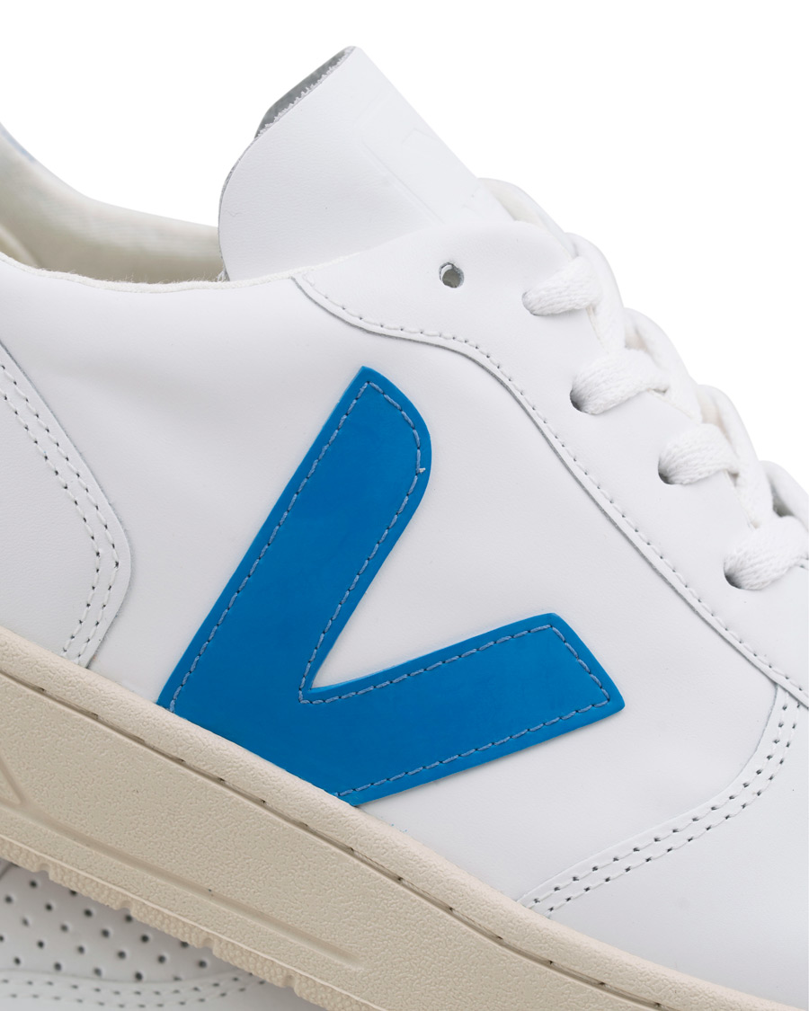 Herren | Veja V-10 Leather Sneaker Extra White/Swedish Blue | Veja | V-10 Leather Sneaker Extra White/Swedish Blue