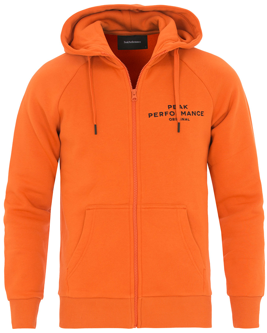 Peak Performance Logo Full Zip Hoodie Blaze Orange bei Care of Carl
