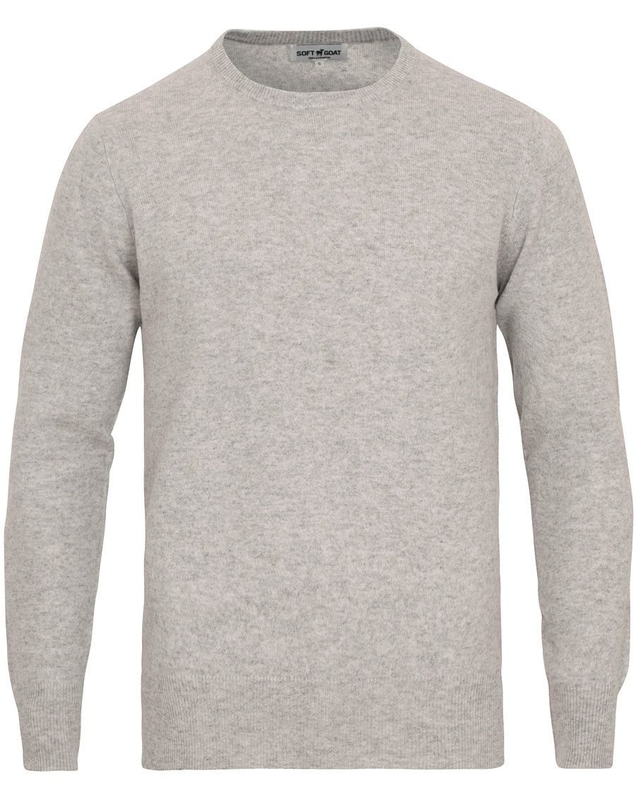 Herren | Pullover | Soft Goat | Cashmere O-neck Light Grey
