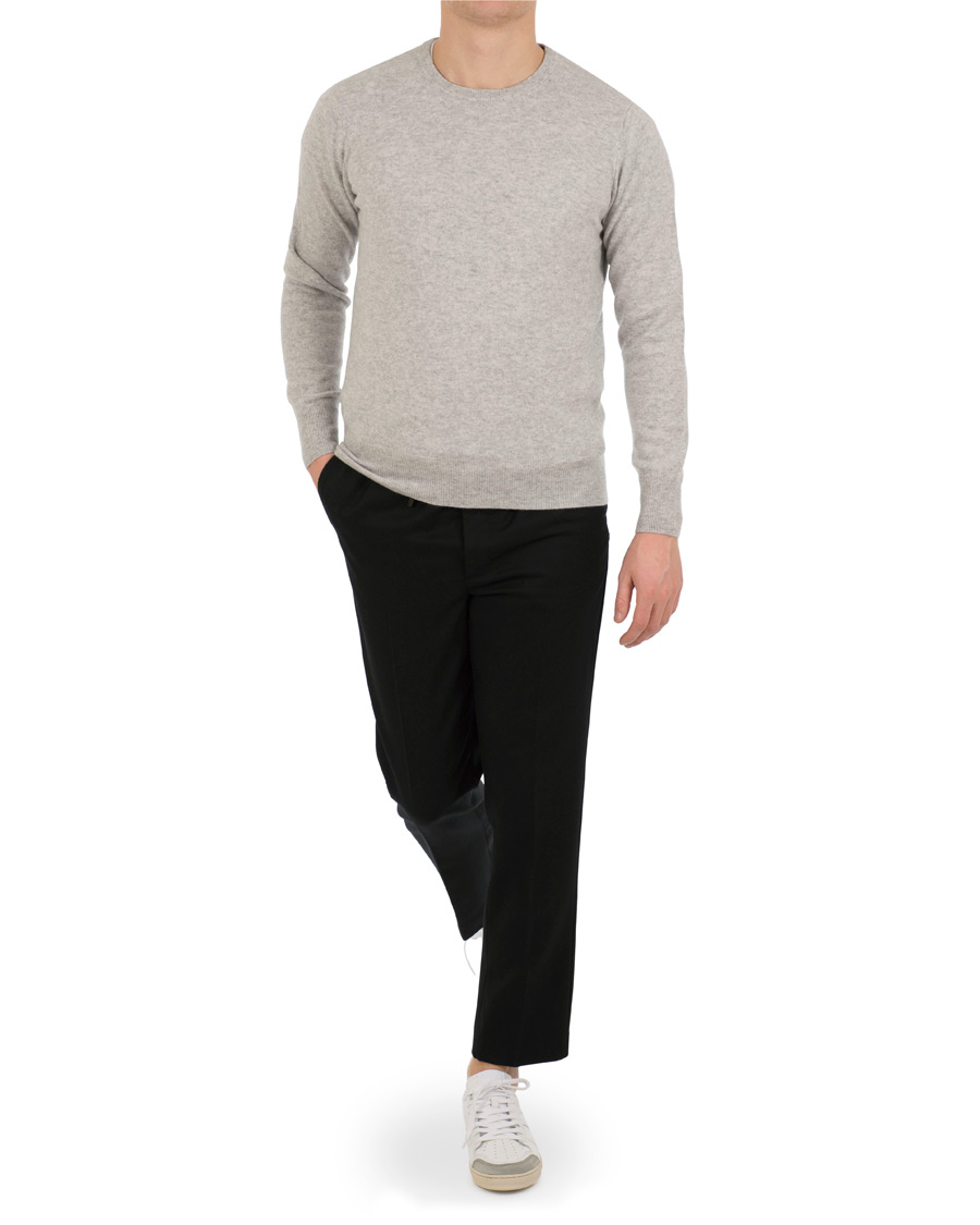 Herren | Pullover | Soft Goat | Cashmere O-neck Light Grey