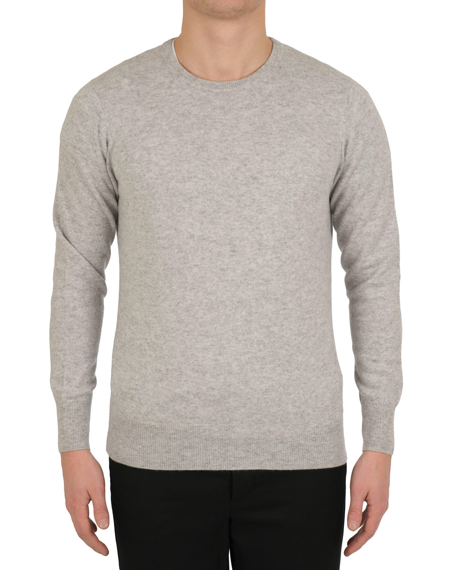 Herren | Pullover | Soft Goat | Cashmere O-neck Light Grey