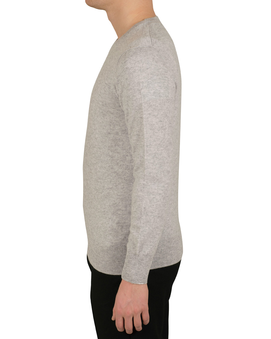 Herren | Pullover | Soft Goat | Cashmere O-neck Light Grey