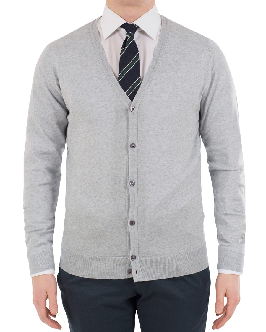 Herren | Pullover | John Smedley | Petworth Merino Cardigan Bardot Grey
