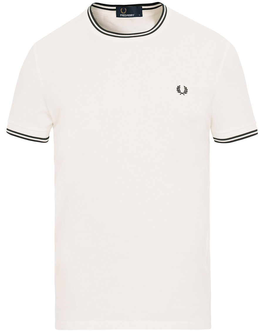 Herren | T-Shirts | Fred Perry | Twin Tip Crew Neck Tee White