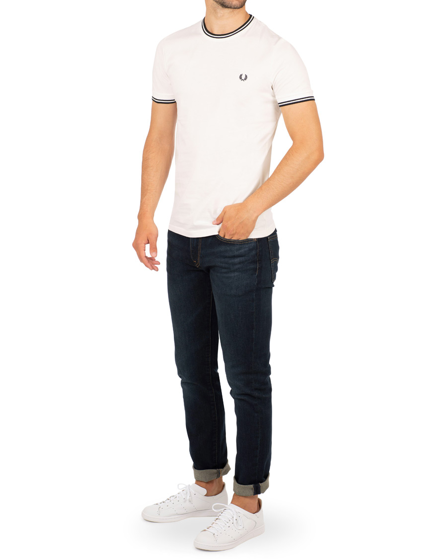 Herren | T-Shirts | Fred Perry | Twin Tip Crew Neck Tee White