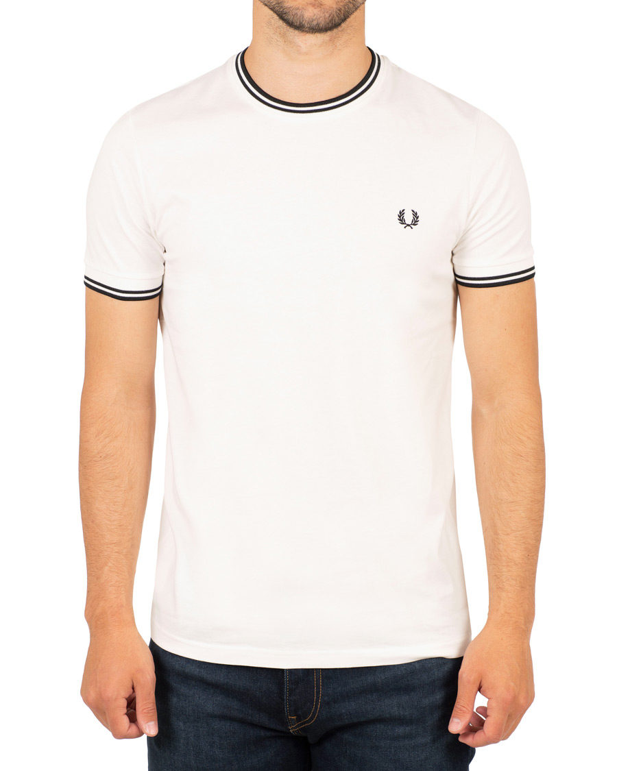 Herren | T-Shirts | Fred Perry | Twin Tip Crew Neck Tee White
