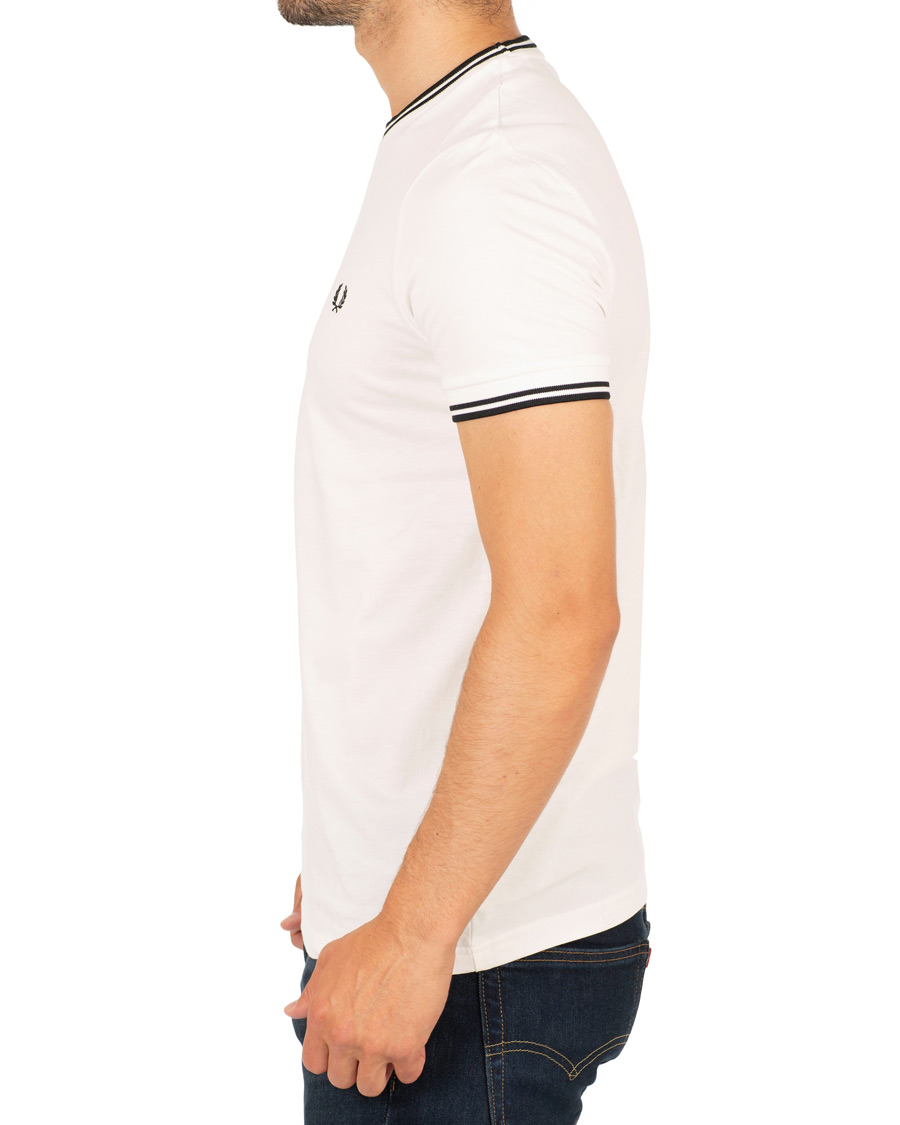 Herren | T-Shirts | Fred Perry | Twin Tip Crew Neck Tee White