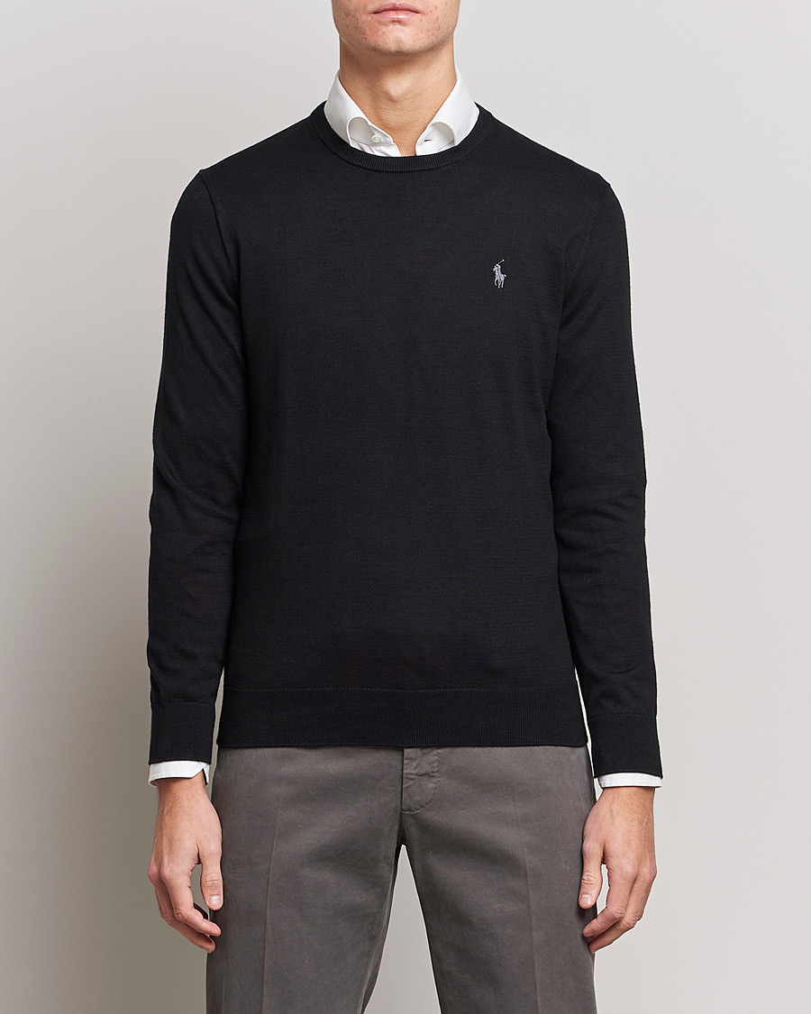 Men |  | Polo Ralph Lauren | Pima Cotton Crew Neck Pullover Polo Black