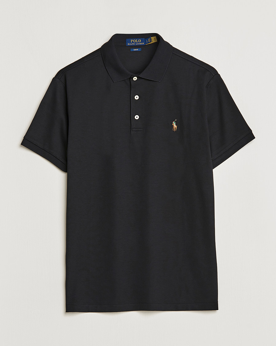 Herren | Poloshirts | Polo Ralph Lauren | Slim Fit Pima Cotton Polo Polo Black